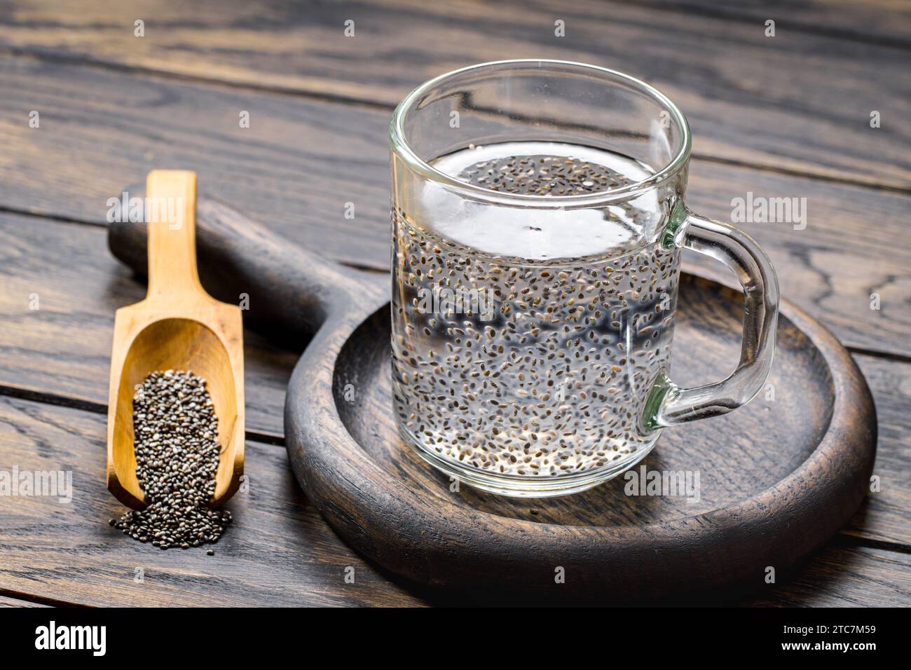 Healthy drink based on chia seeds in water Stock Photo Alamy