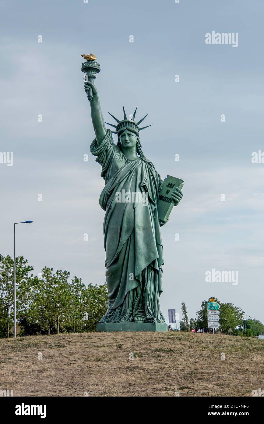Colmar, France, July 23, 2023. This statue made of resin is a 12 meter