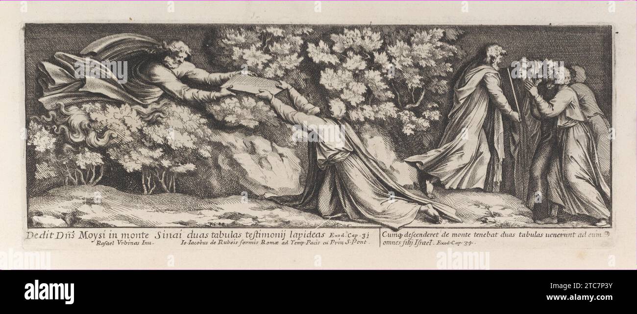 Mose Raphael Solidum Moses receiving the tablets of the law on Mount Sinai, after Raphael's ...