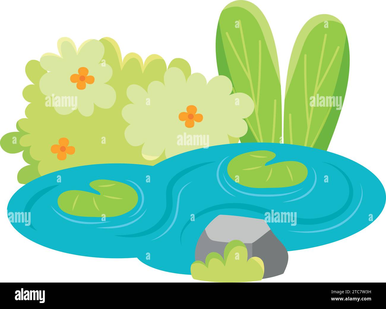 wetland with plants and flowers Stock Vector Image & Art Alamy