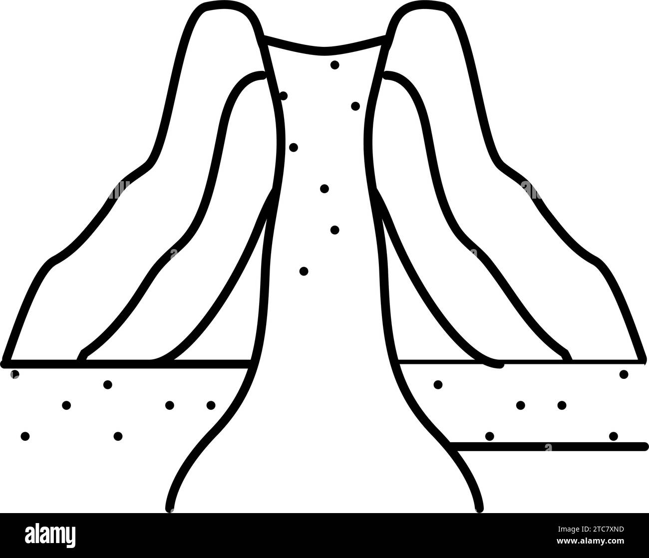 volcanic domes lava line icon vector illustration Stock Vector Image ...