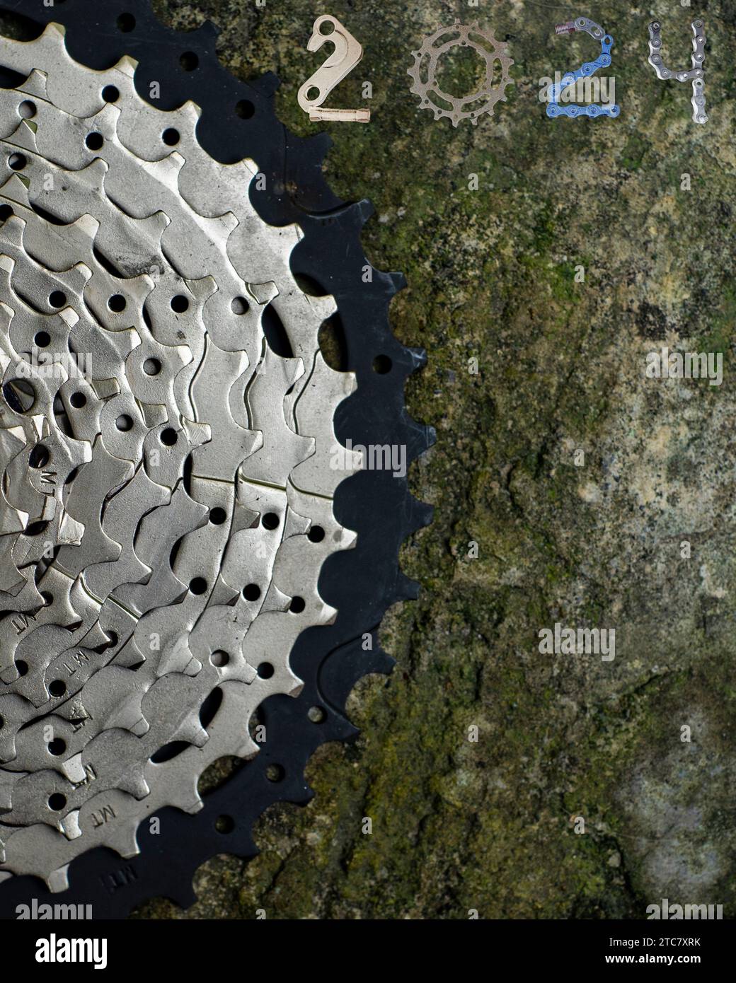Bicycle cassette with 2024 number for New Year concept Stock Photo Alamy