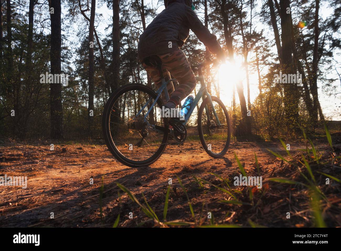 Extreme girl rides bicycle along hi-res stock photography and images ...