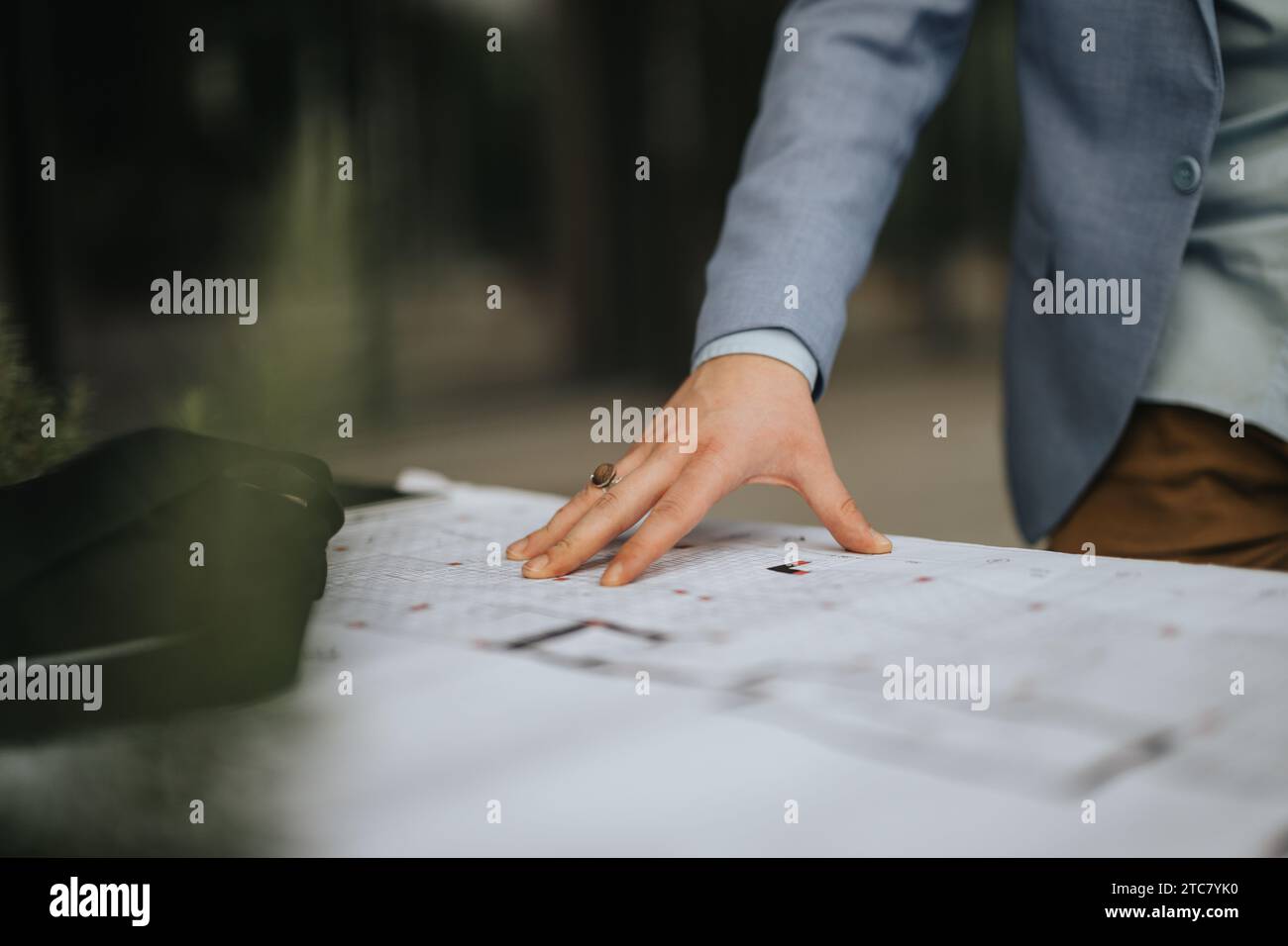 Innovative Architects Collaborating on Construction Design Project Stock Photo