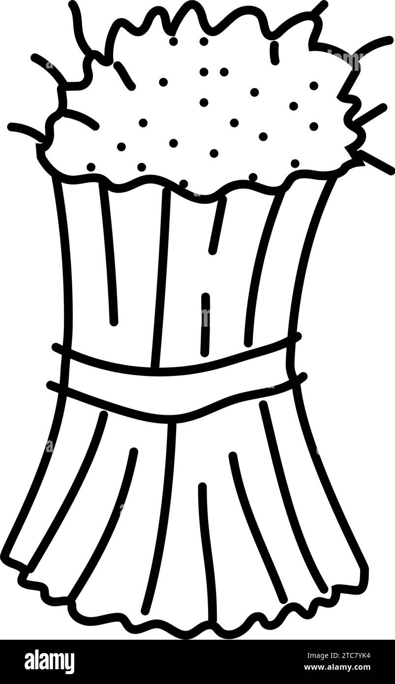 large sheaf ears of wheat harvest line icon vector illustration Stock