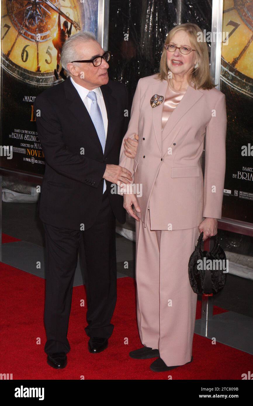 Martin Scorsese and wife Helen Morris attend the world premiere of Paramount Pictures' 'Hugo in 3D' at the Ziegfeld Theatre in New York City on November 21, 2011.  Photo Credit: Henry McGee/MediaPunch Stock Photo