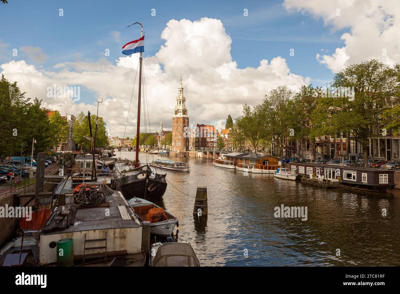 Montelbaanstoren, Oudeschans 2, 1011 KX Amsterdam, Pays-Bas Stock Photo