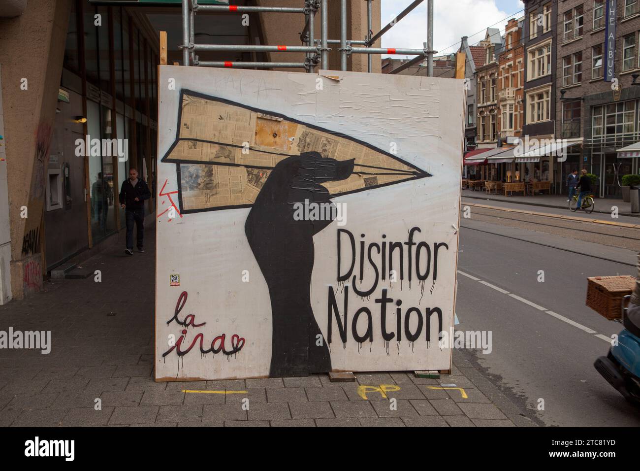 Poster denouncing misinformation, Amsterdam, Netherlands Stock Photo ...