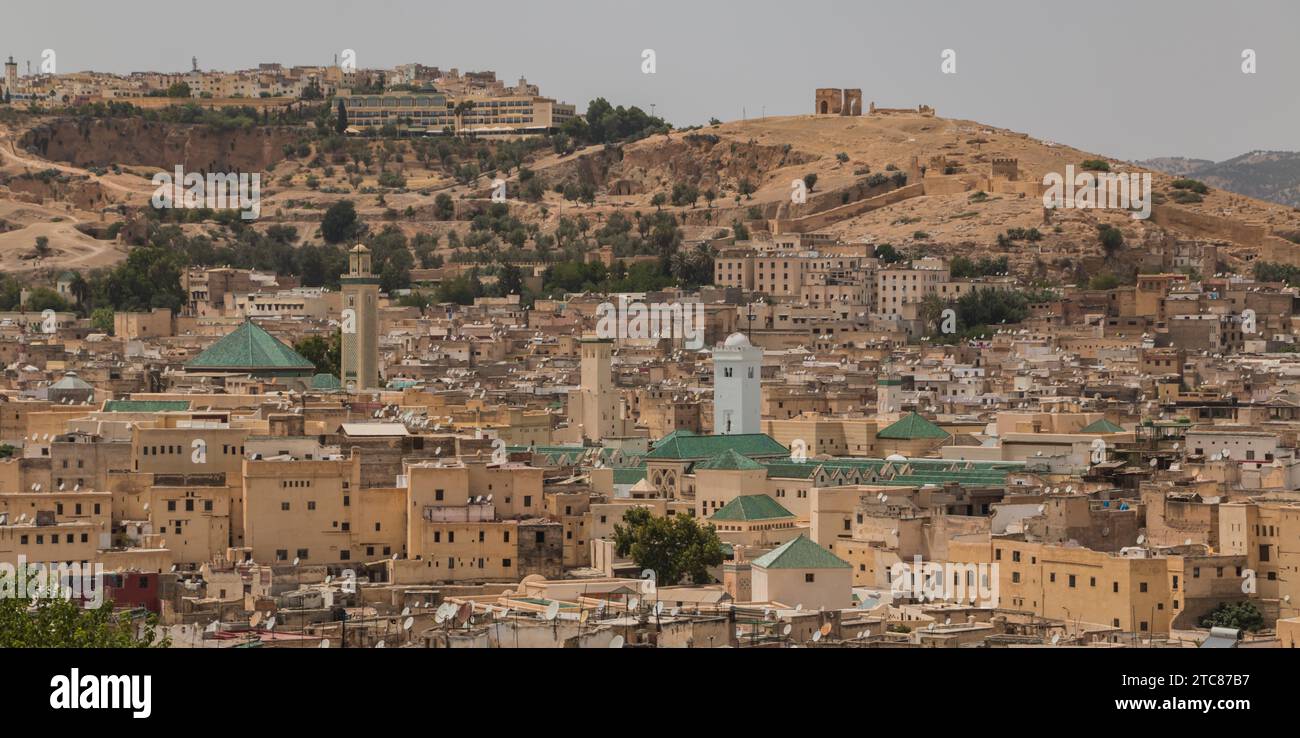A picture of Fes el Bali as seen from the balcony of a restaurant Stock Photo