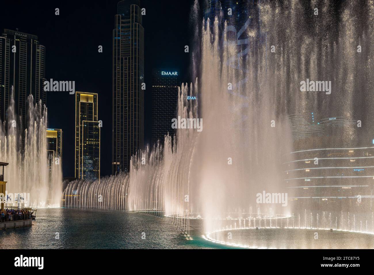 Night View, Water Game At Burj Khalifa Lake, Burk Khalifa, Downtown
