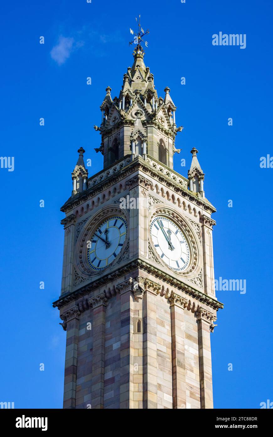 A picture of a centered Albert Memorial Clock, in Belfast Stock Photo ...