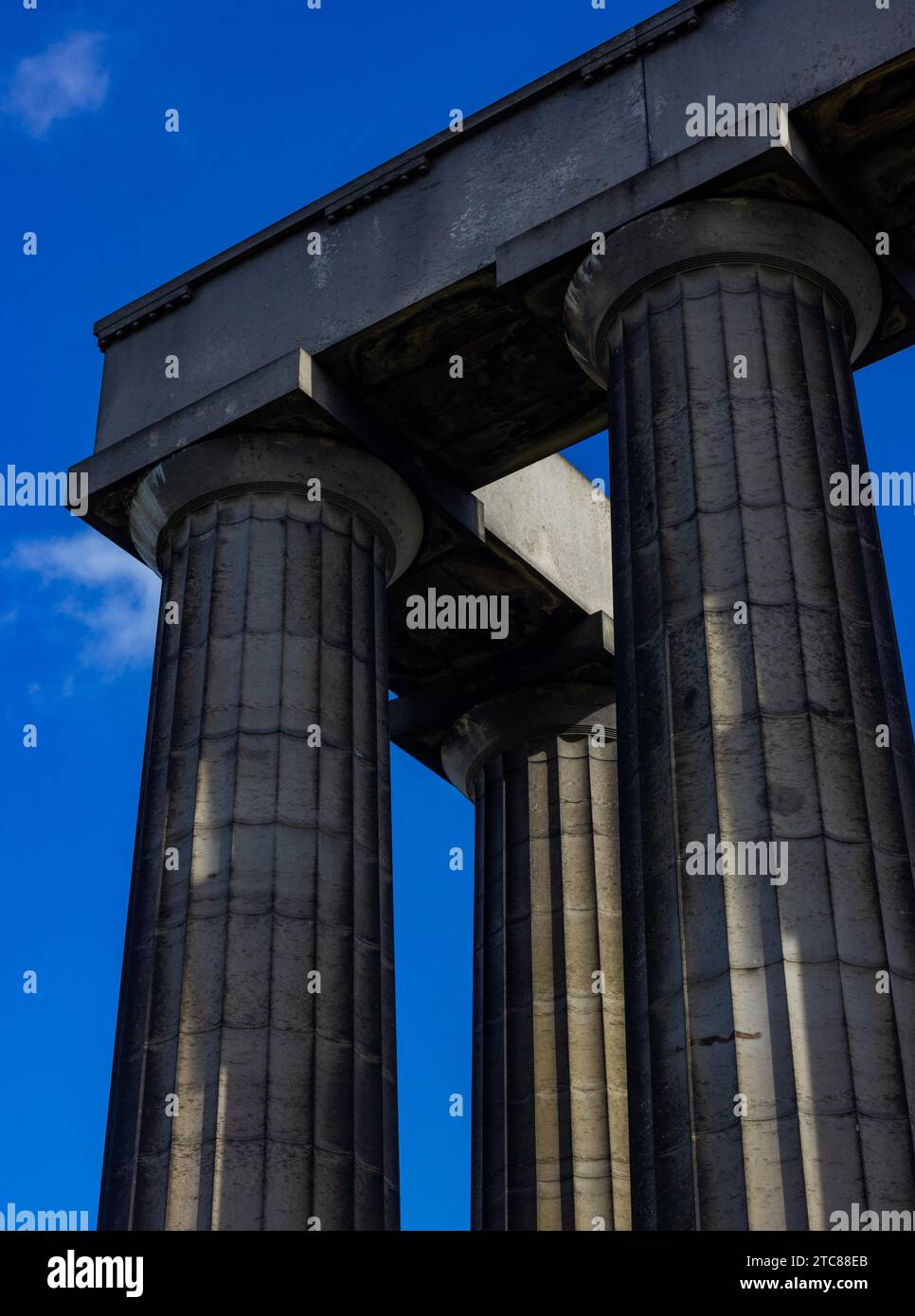 A picture of a section of the National Monument of Scotland Stock Photo