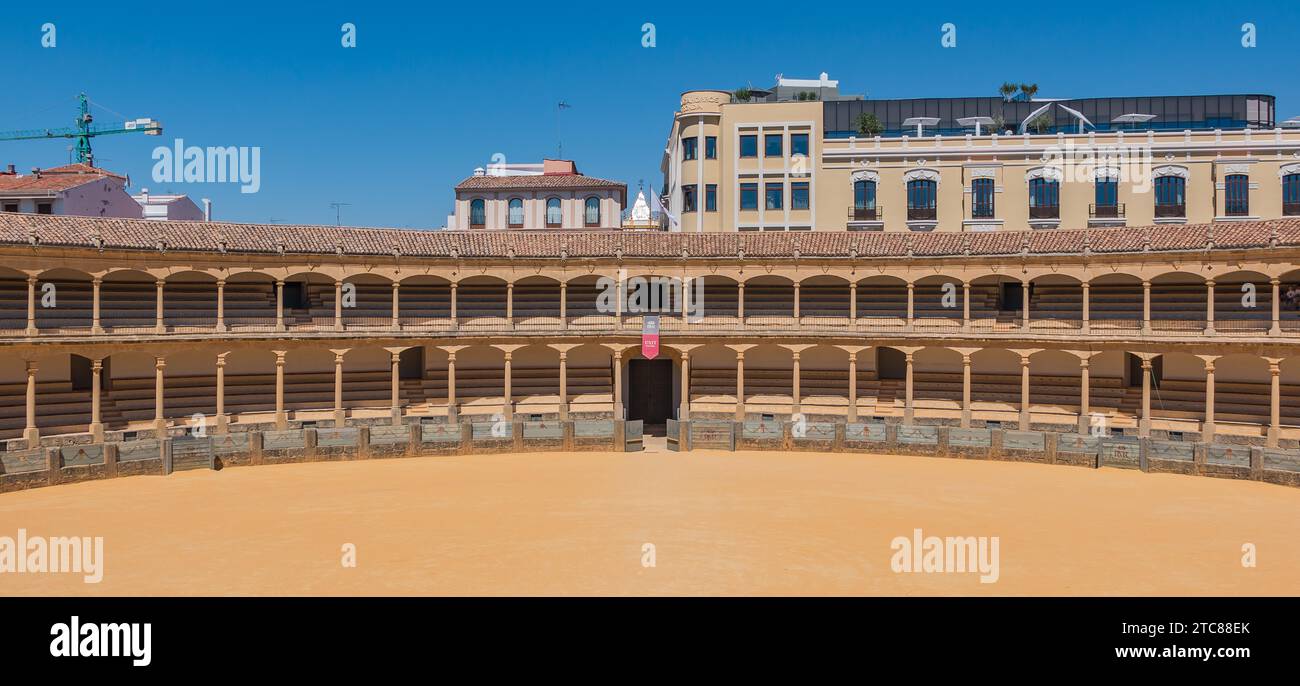 A picture of the interior of the Ronda Bullring Stock Photo