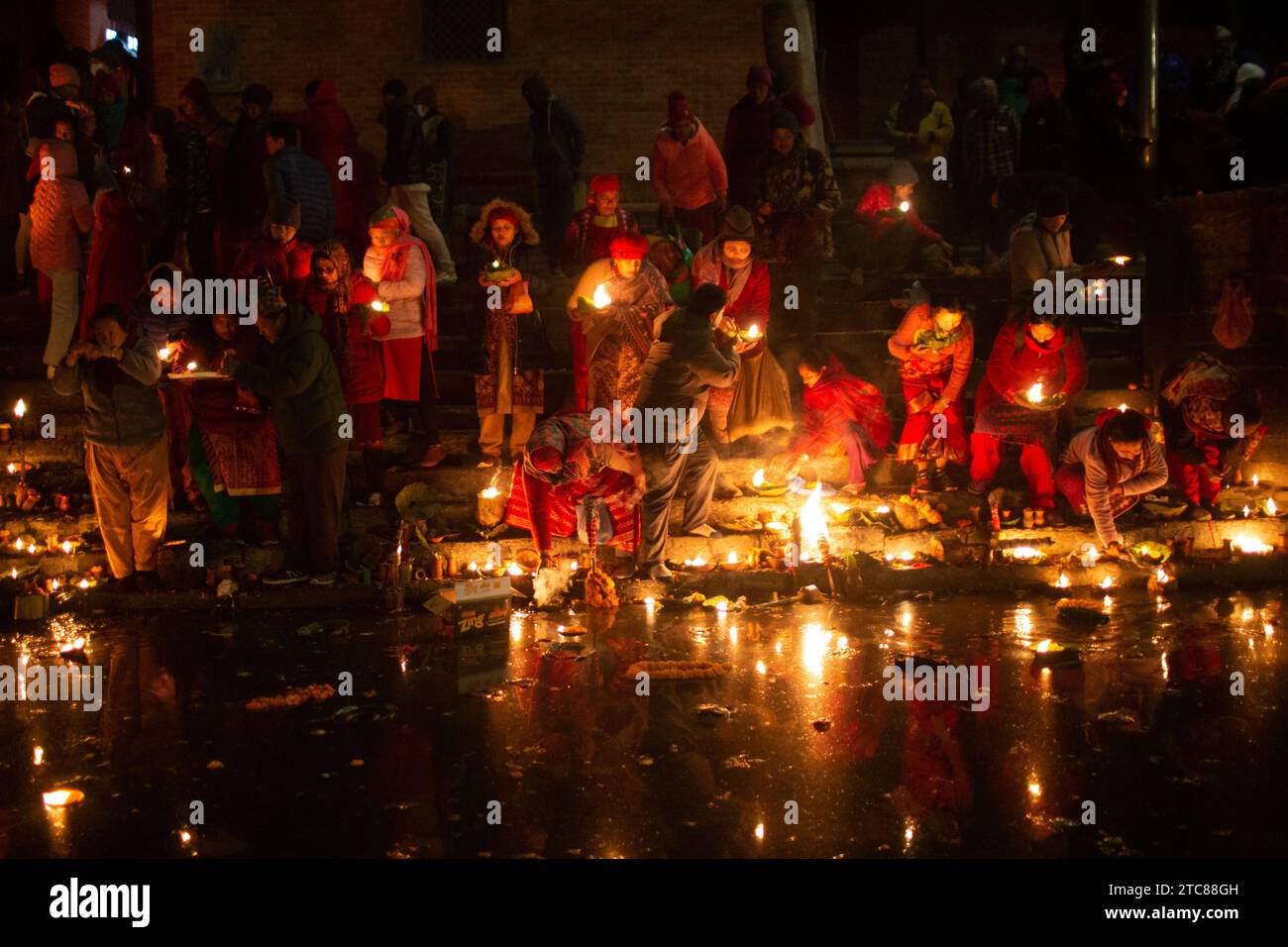On December 11, 2023, in Kathmandu, Nepal. Family members of the ...