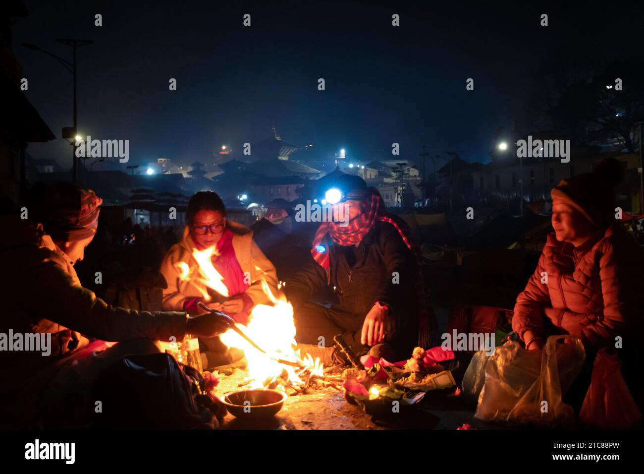 On December 11, 2023, in Kathmandu, Nepal. Family members of the ...