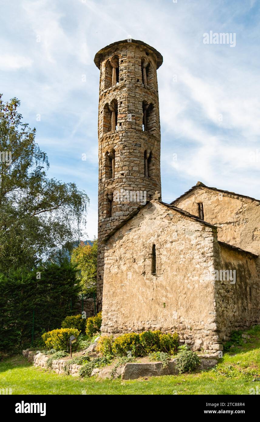 A picture of the Iglesia de Santa Coloma, in Andorra Stock Photo