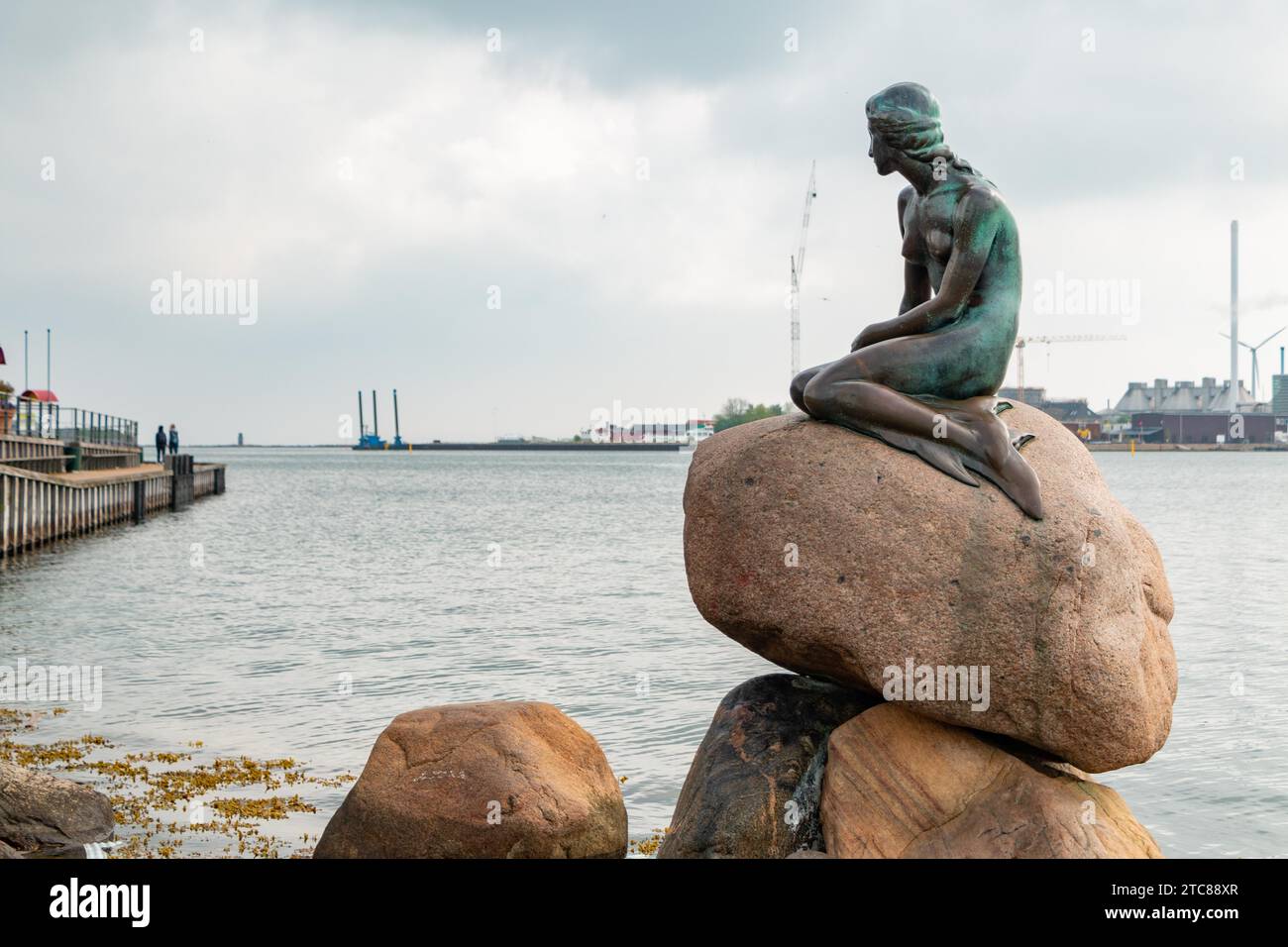 A picture of the iconic The Little Mermaid statue in Copenhagen Stock Photo