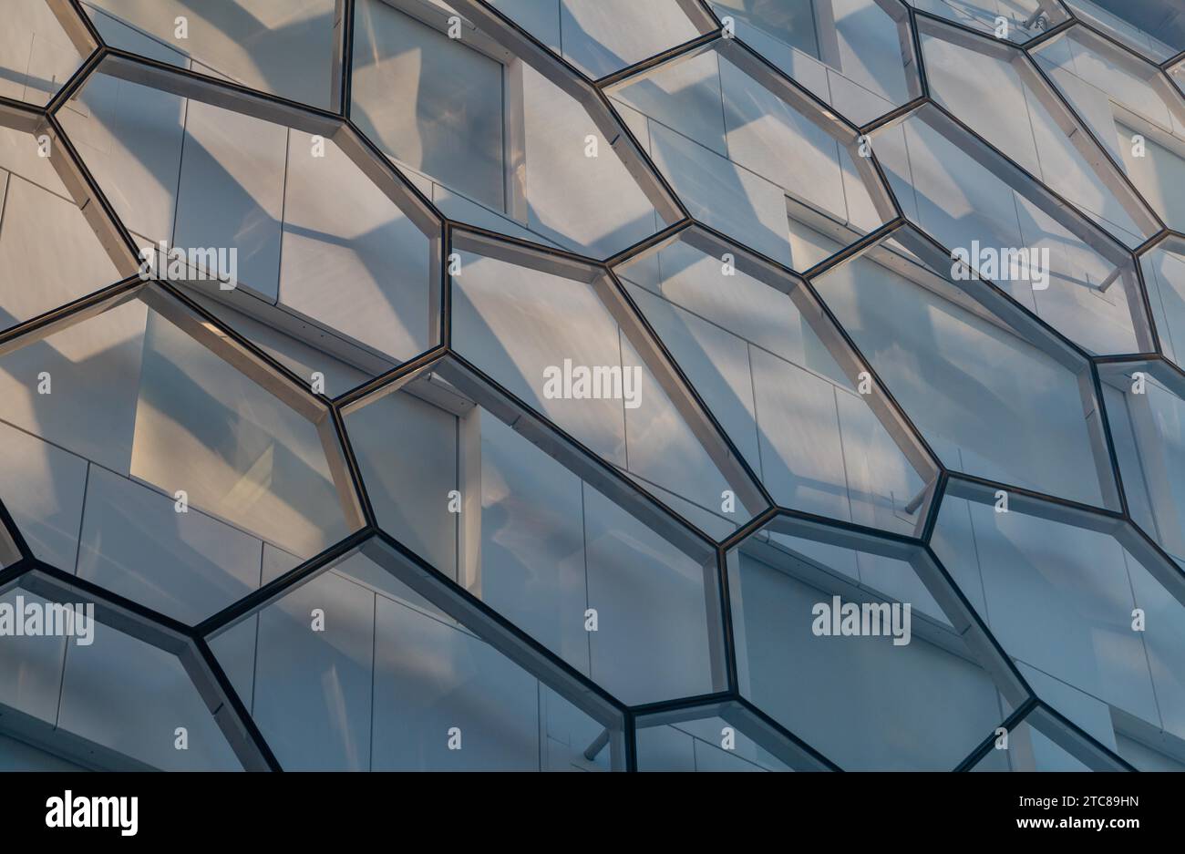 A close-up picture of modern architecture for an office building, in Brussels Stock Photo