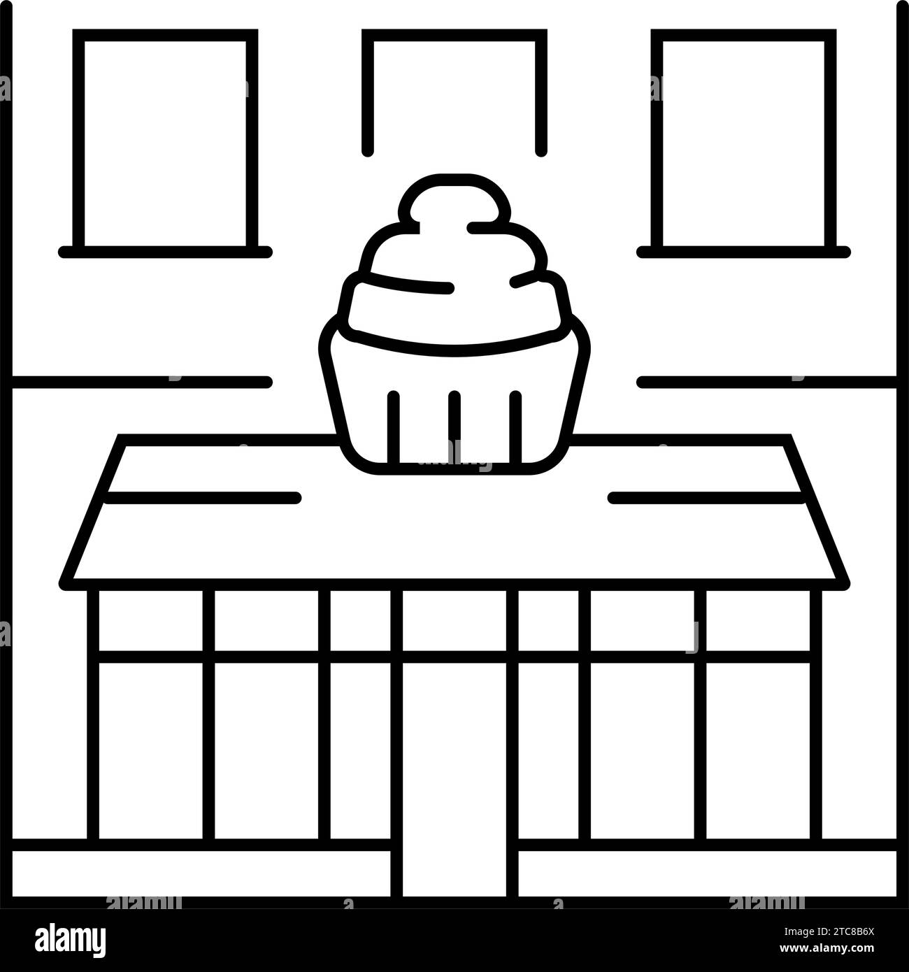 cupcakery shop line icon vector illustration Stock Vector Image & Art ...