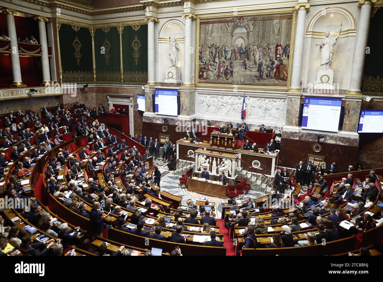 Paris France 11th Dec 2023 General View During Debate On The Draft Law To Control Immigration At The National Assembly In Paris France On December 11 2023 Photo By Raphael Lafargueabacapresscom Credit Abaca Pressalamy Live News 2TC8BNJ 