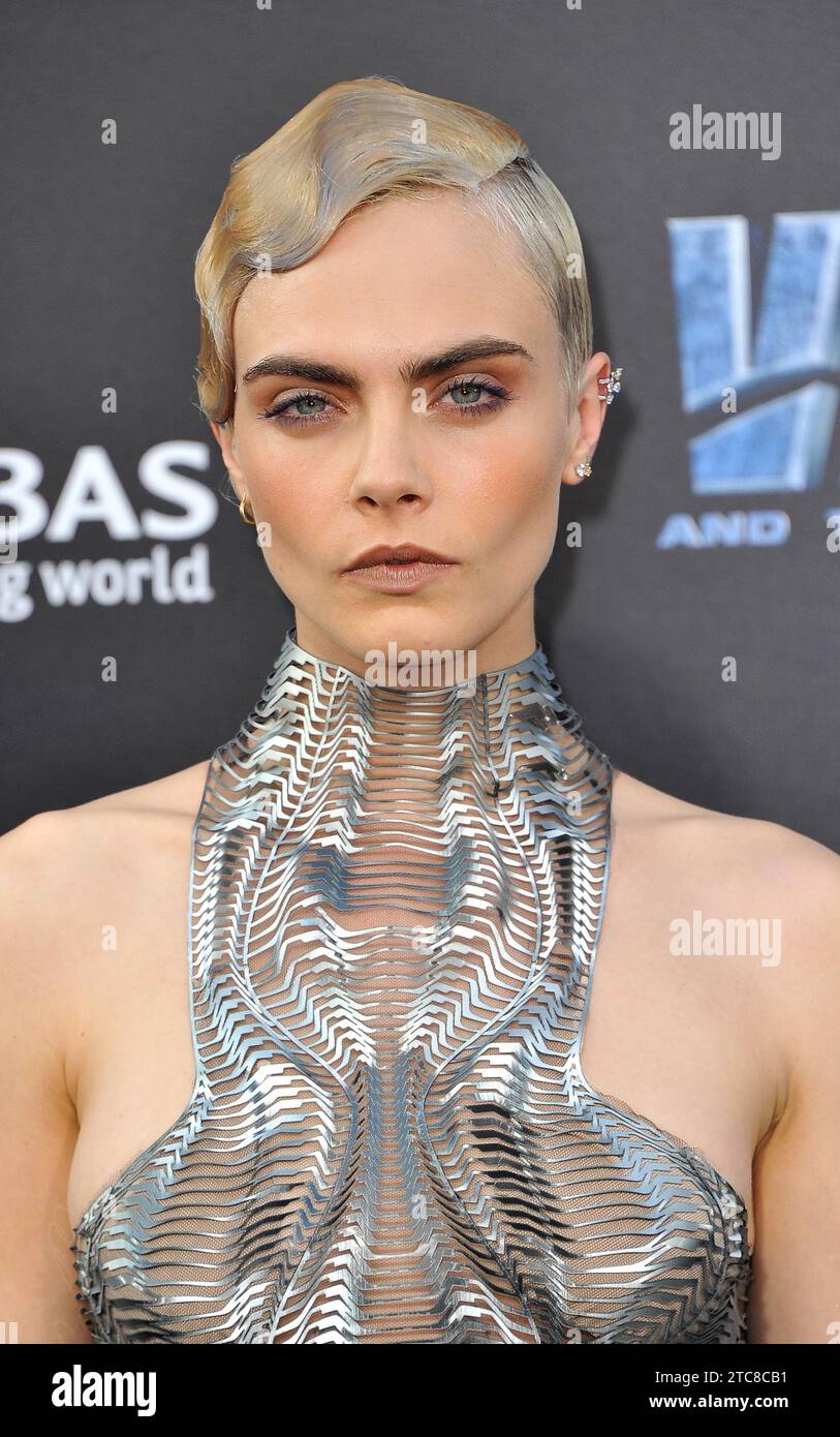 Cara Delevingne at the World premiere of 'Valerian And The City Of A Thousand Planets' held at the TCL Chinese Theatre in Hollywood, USA on July 17 Stock Photo