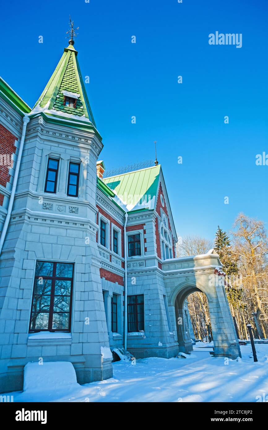 Fabulous building in winter instagram stile Stock Photo