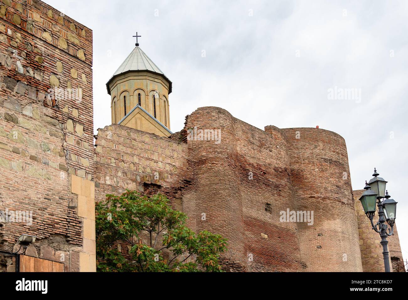 Sololaki Ridge travel to Georgia - bottom view of outer walls of ancient Narikala ...