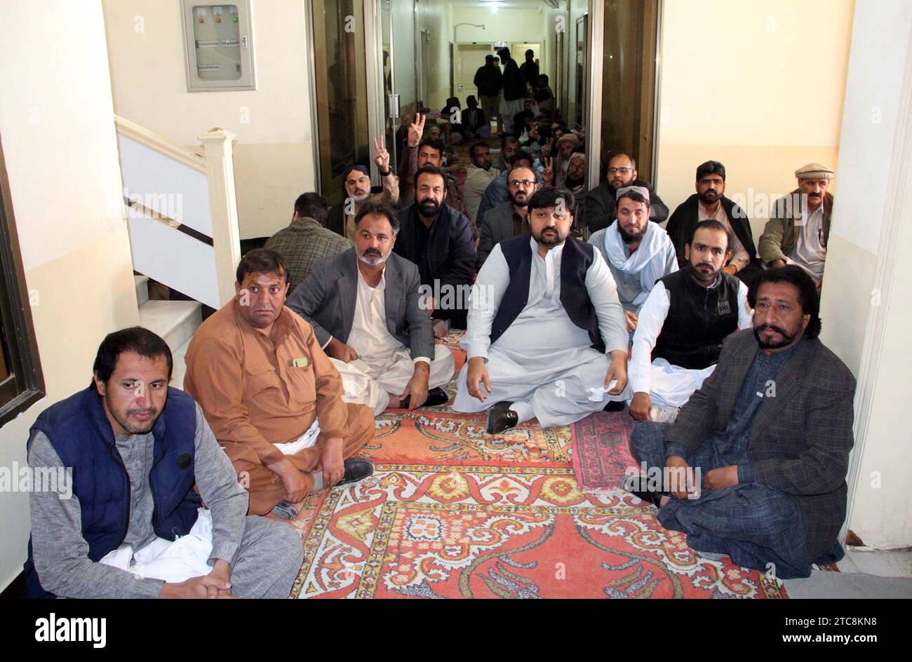 Employees of Balochistan Development Authority (BDA) are holding protest demonstration for regularization, at BDA Office in Quetta on Monday, December 11, 2023. Stock Photo
