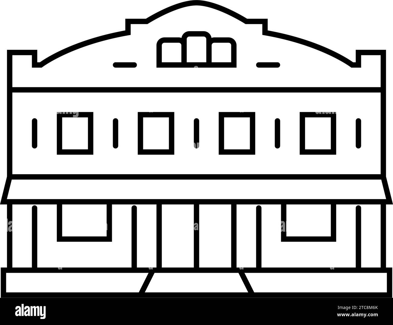 trading post store line icon vector illustration Stock Vector Image