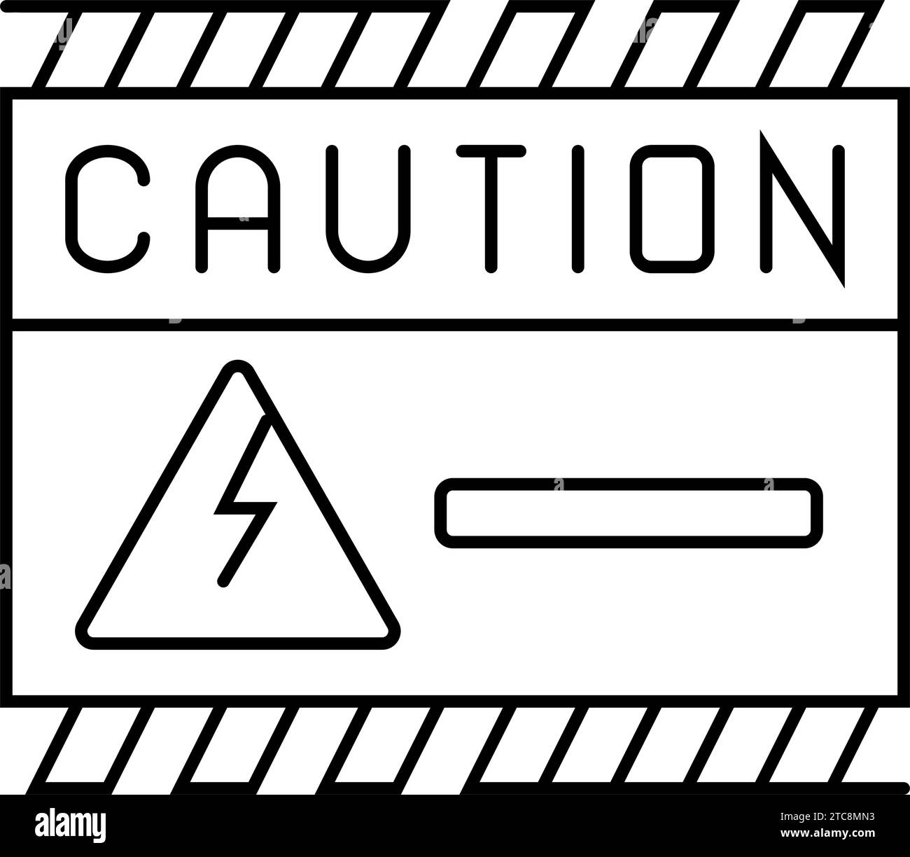 caution electricity line icon vector illustration Stock Vector Image ...