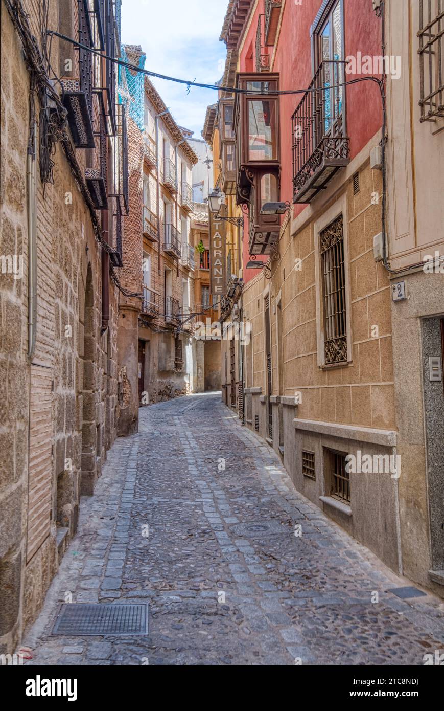 Old narrow streets of historic Toledo, Spain a UNESCO World Heritage Site Stock Photo