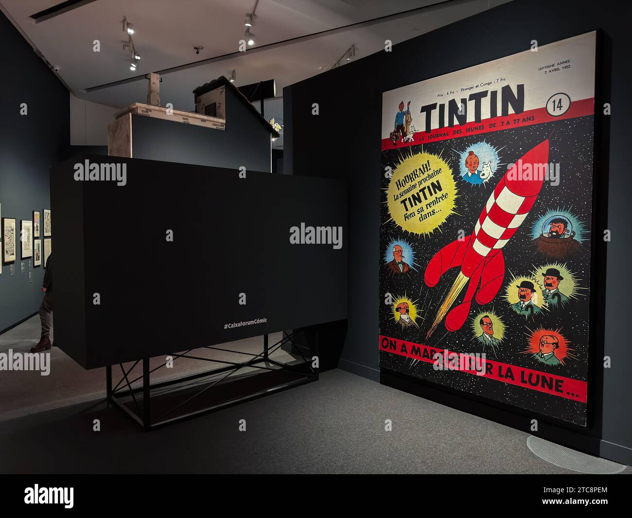 'Comic, Dreams and History' exhibition at CaixaForum proposes a tour of some of the best comics in history and delves into the comic production proces Stock Photo