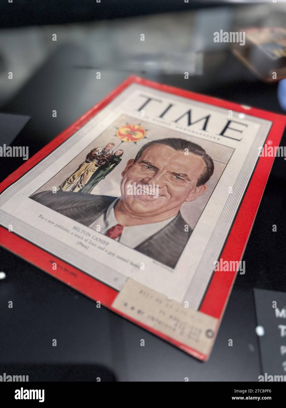 American cartoonist Milton Caniff on Time cover, 1947.    'Comic, Dreams and History' exhibition at CaixaForum proposes a tour of some of the best com Stock Photo