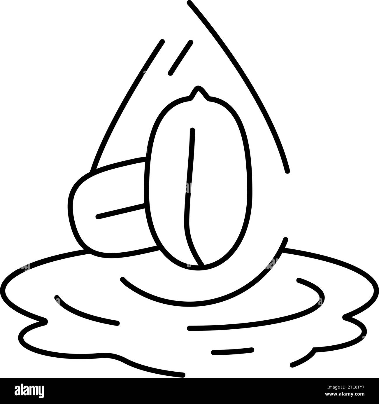 peanut oil liquid yellow line icon vector illustration Stock Vector