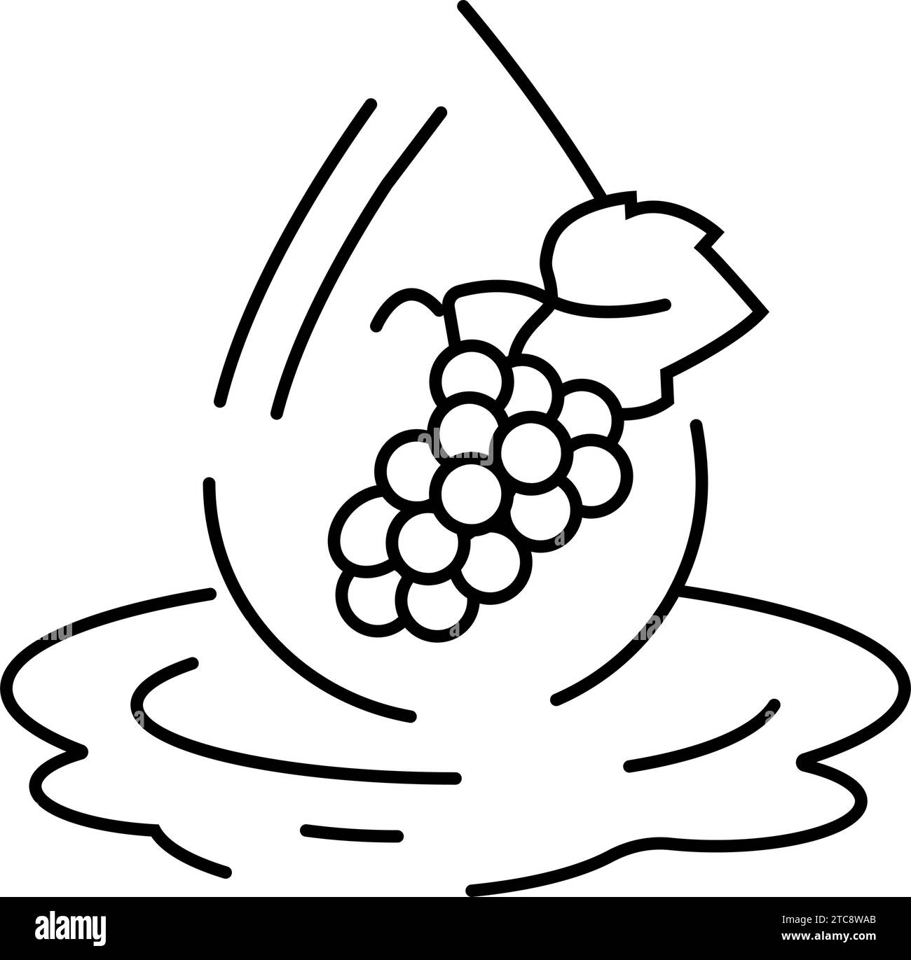 grapeseed oil liquid yellow line icon vector illustration Stock Vector