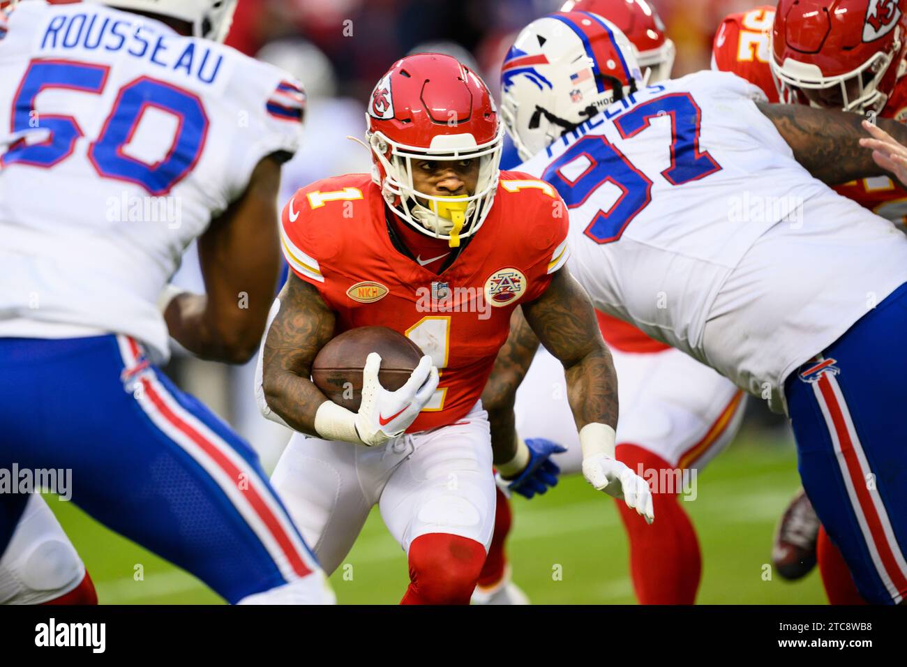 Kansas City Chiefs running back Jerick McKinnon (1) runs against the ...