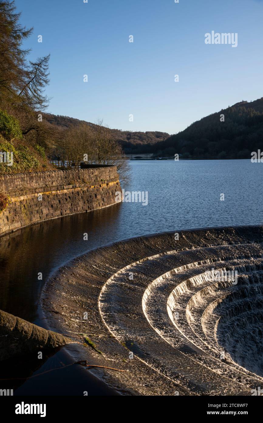 The famous 'Plug Holes' at Ladybower Reservoir in the Peak District