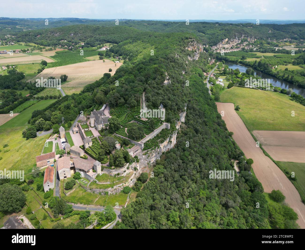 Marqueyssac gardens Dordogne France high angle  Drone , aerial , view from air Stock Photo