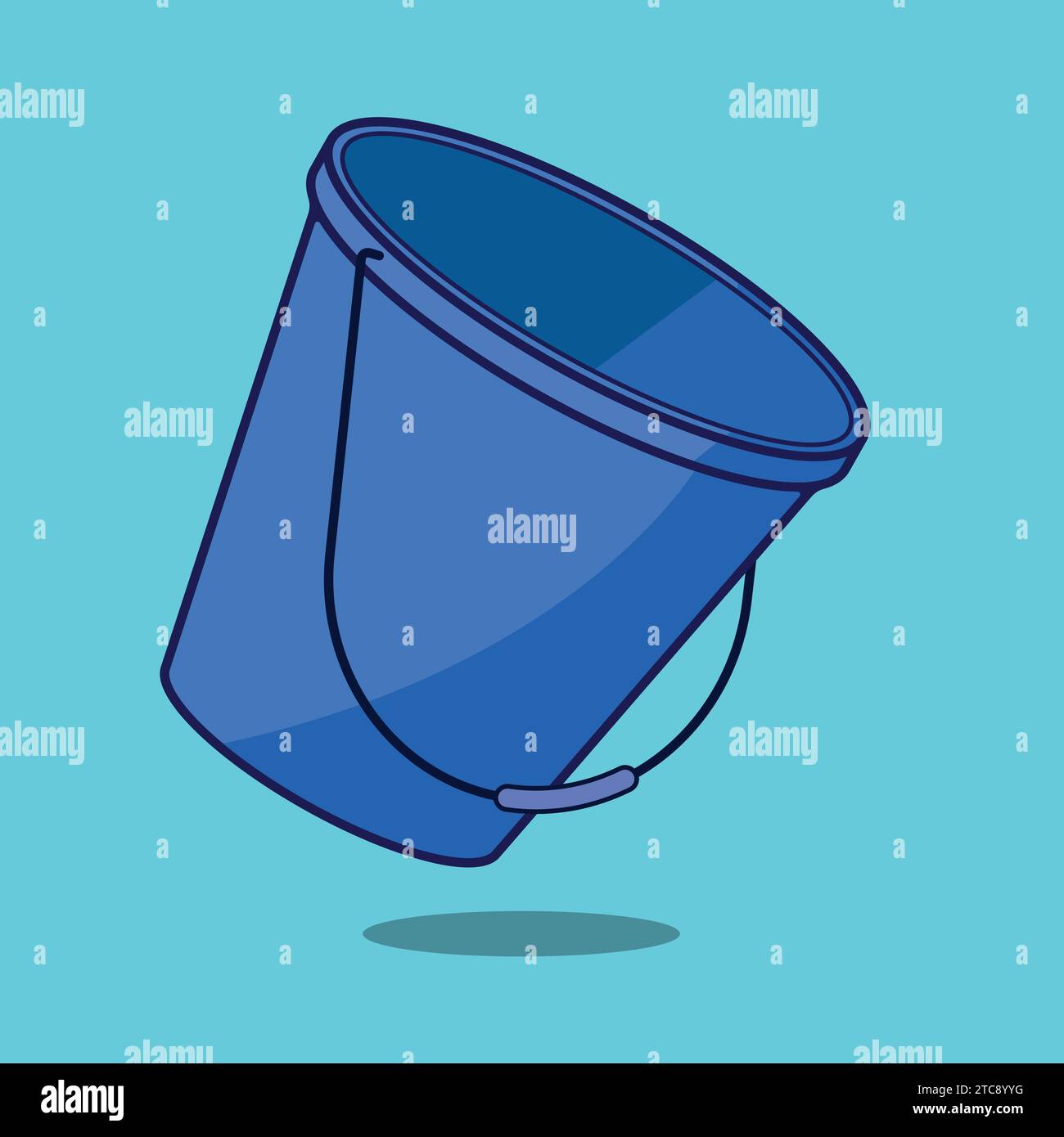 Plastic Bath Water Bucket Illustration Vector Icon Stock Vector