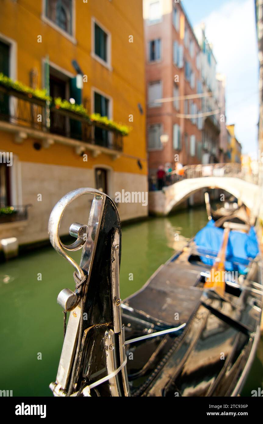 Venice Italy Gondolas on canal, most famous boat Stock Photo - Alamy