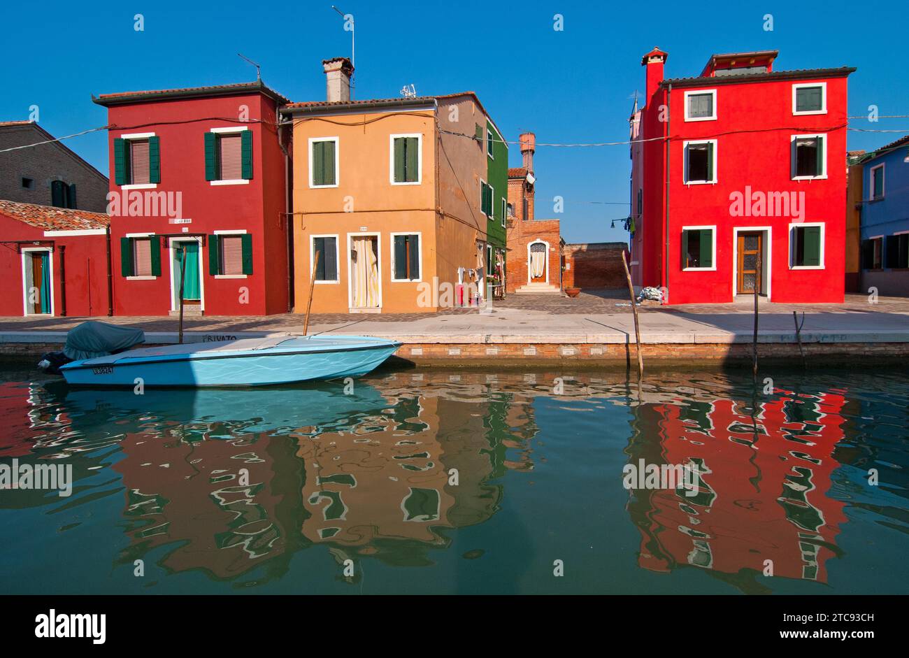 Italy Venice Burano island with traditional colorful houses Stock Photo ...