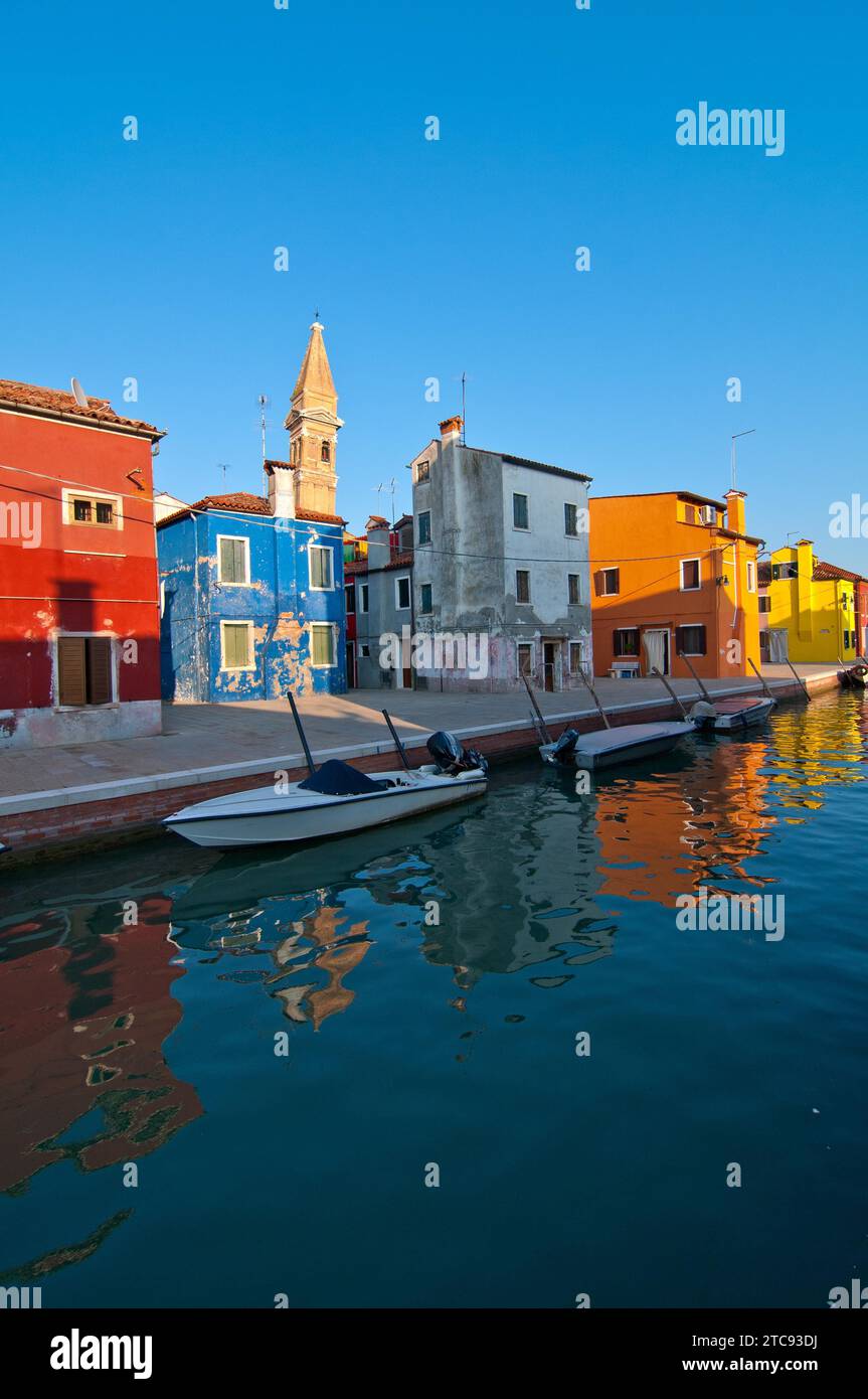 Italy Venice Burano island with traditional colorful houses Stock Photo ...