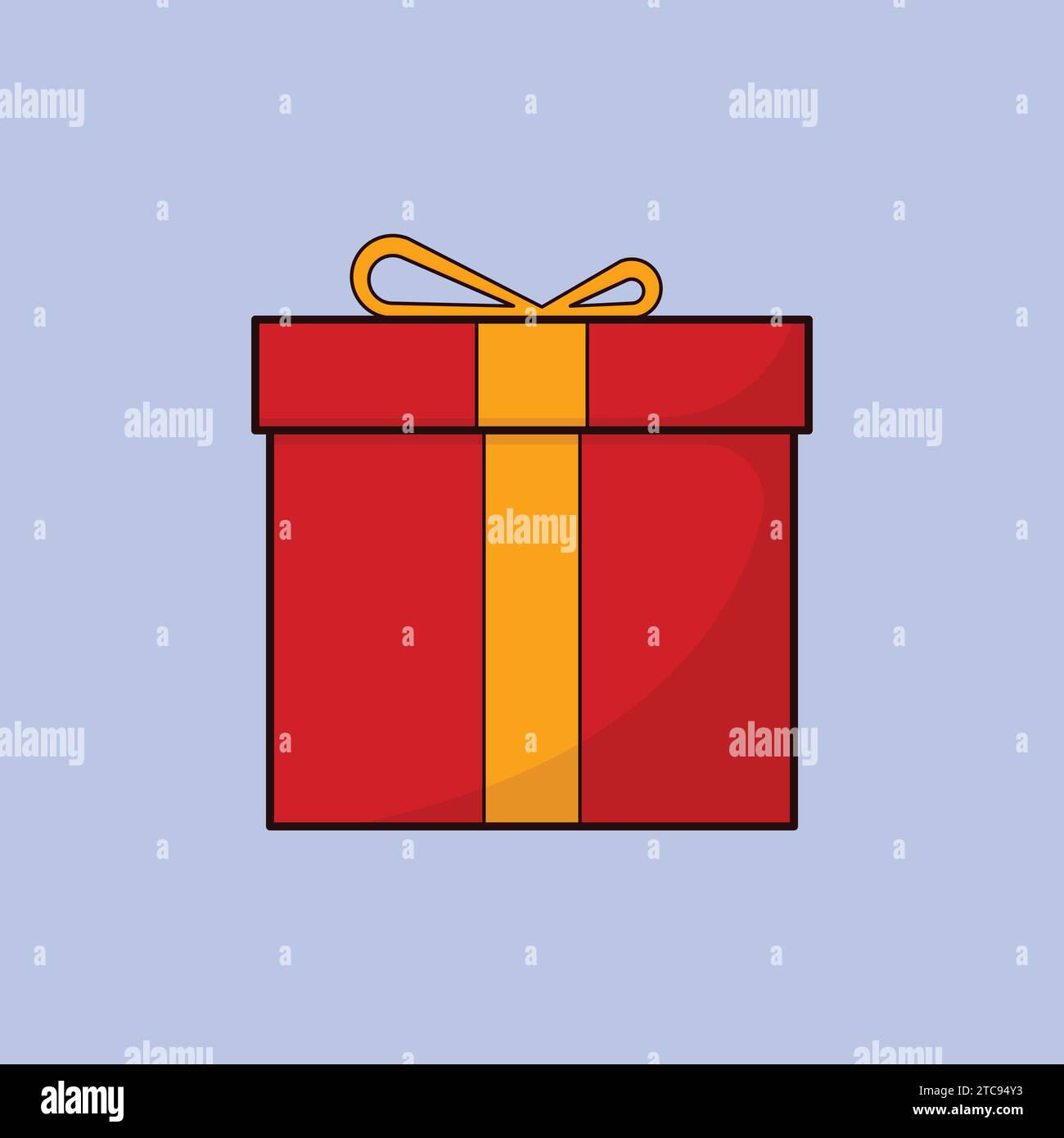 Flat Birthday Gift Vector Illustration Gift Icon Stock Vector