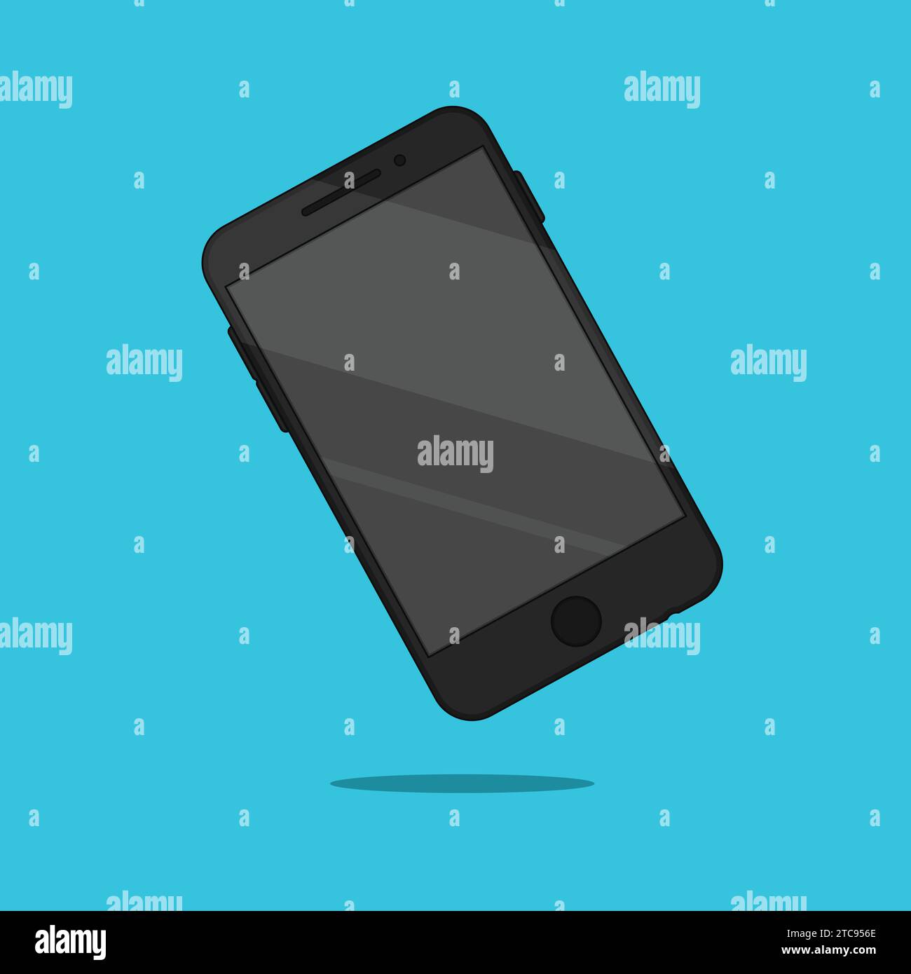 Flat Smart Mobile Phone Illustration Vector Icon Stock Vector