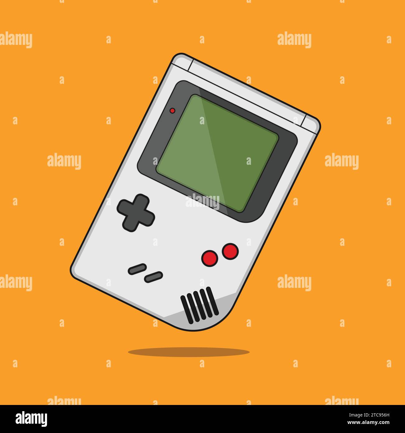 Portable Retro Gaming Console Vector Game Boy icon Stock Vector