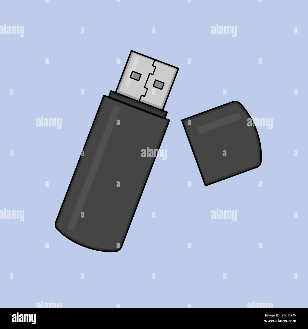 Flat USB memory Flash Drive Icon Vector Illustration PC Stock Vector