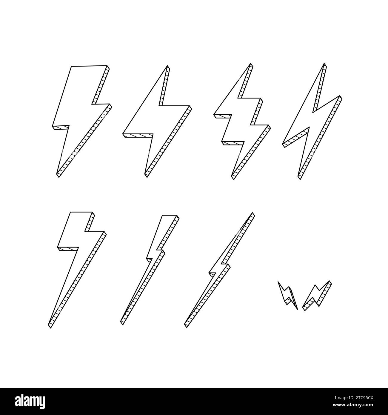Line Lightening Thunderbolt Illustration Vector Icon Electric Spark Vector Stock Vector