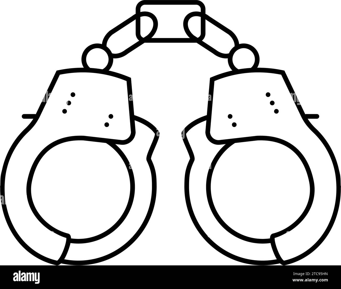 handcuffs crime line icon vector illustration Stock Vector
