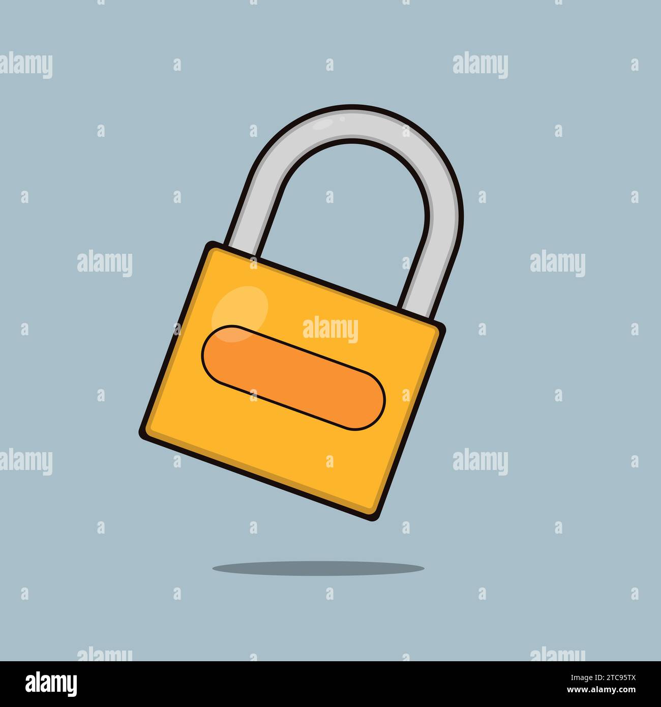 Flat house Security Lock Illustration Icon Vector privacy Stock Vector