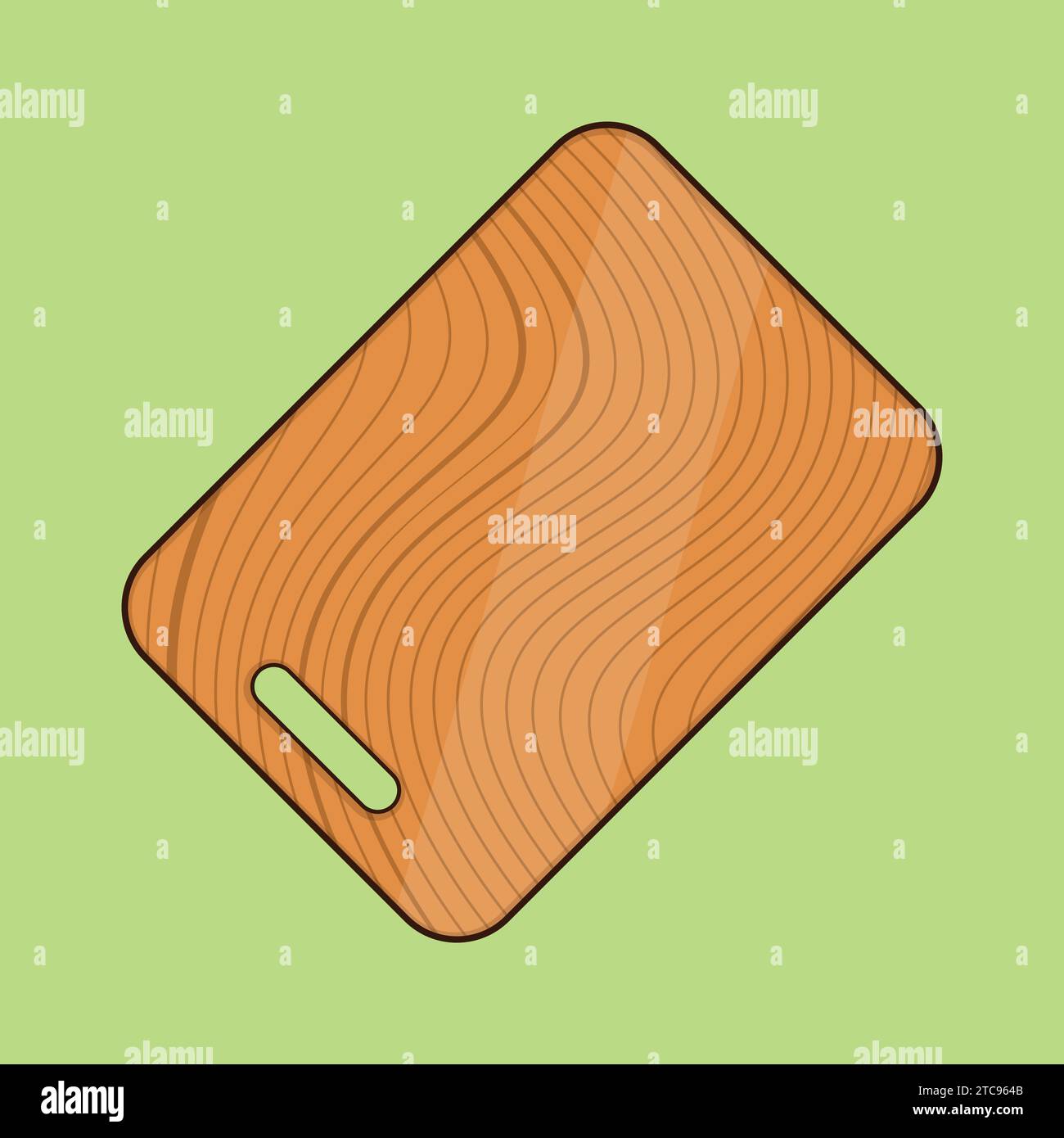 Wooden Cutting Board Vector Illustration Icon kitchen chef cutting